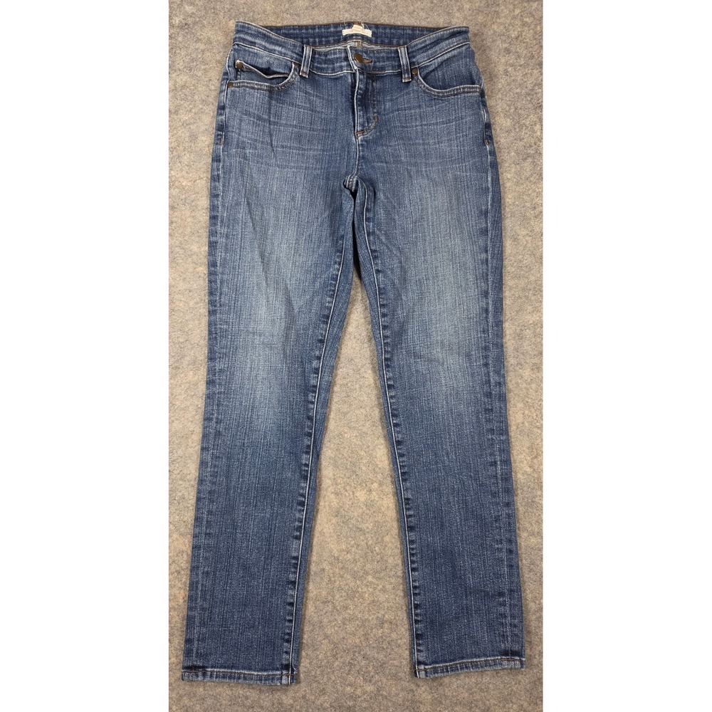 Eileen Fisher Womens Medium Wash Straight Leg Stretch Denim Jeans Size 0
